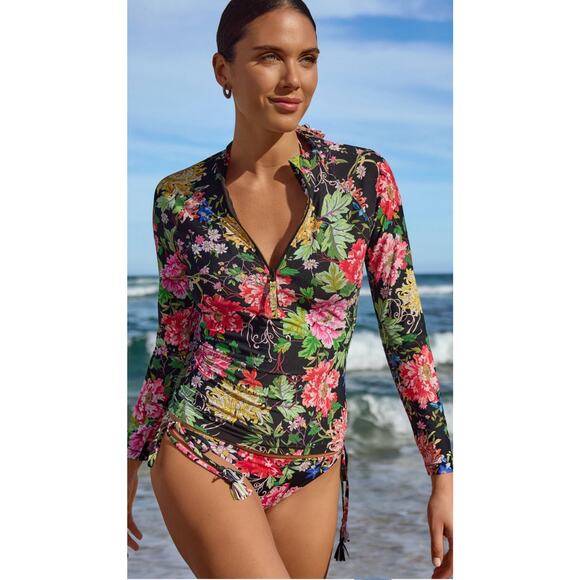 Johnny Was Black Metalli Mix String Bikini Bottom CSW2624-A New XL Bottom Only - Picture 2 of 7